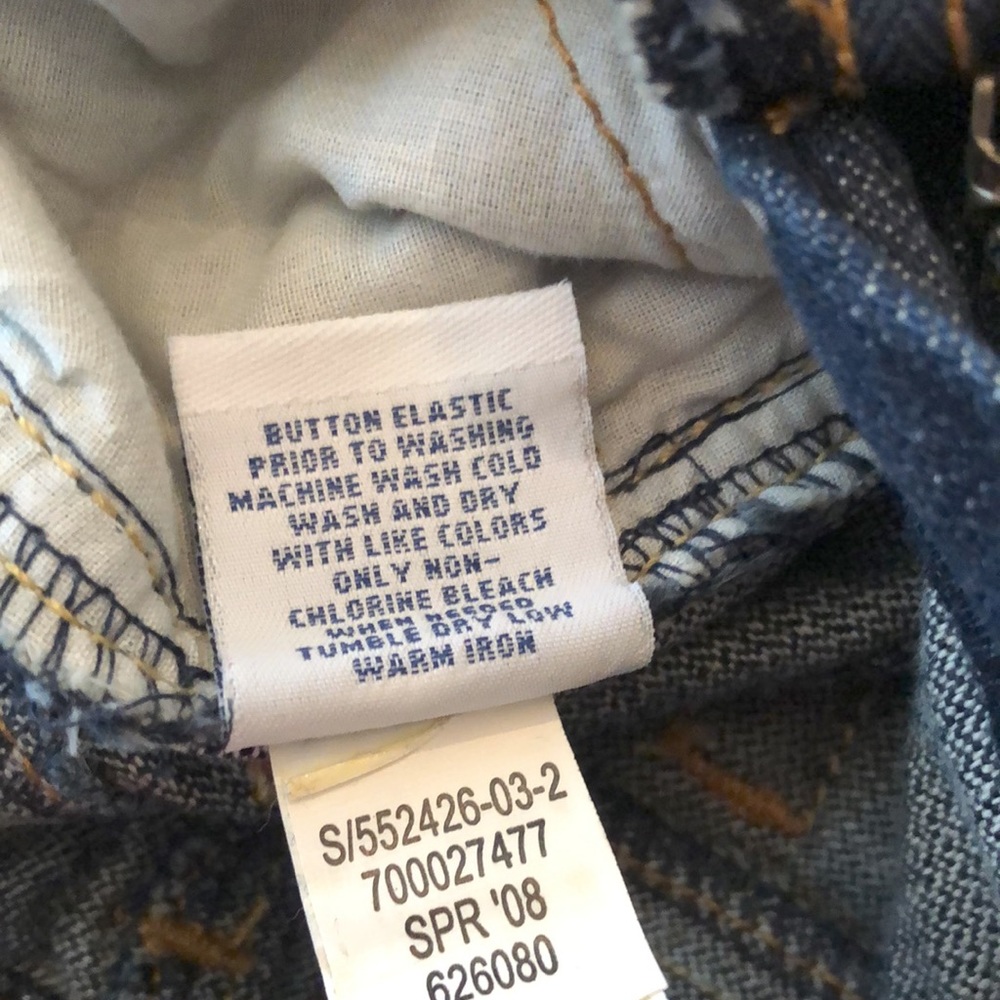 Old Navy Blue Dark Wash Jeans Convertible Crop Straight Leg 4 Pocket Size 2T - Picture 10 of 14